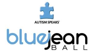 AUTISM SPEAKS BLUE JEAN BALL LOGO